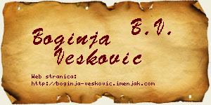 Boginja Vesković vizit kartica